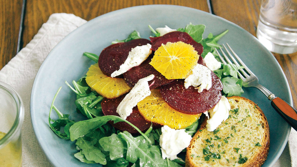 Beet, Orange & Burrata Salad with Herb Toast